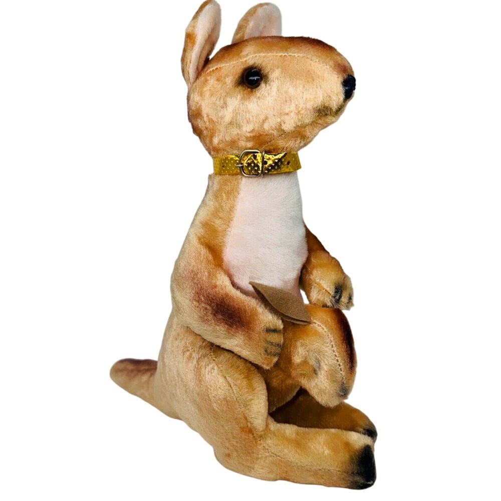 Vintage Knickerbocker Toy Co Kangaroo & Baby Joey 11" Plush Mad In Japan‎ Stiff
